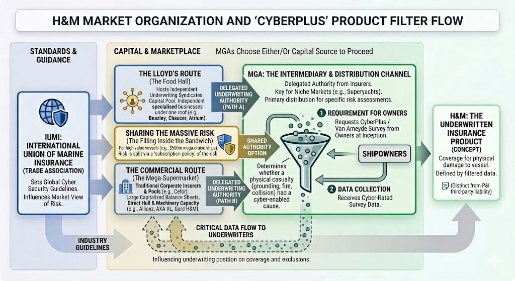 H&M Market Architecture and Cyber Risk Filter Flow